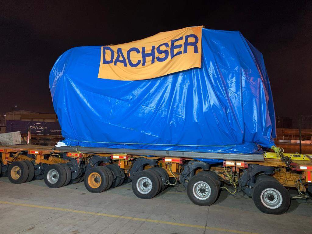 The cargo was offloaded directly from the ship to a Modular truck The cargo was offloaded directly from the ship to a Modular truck