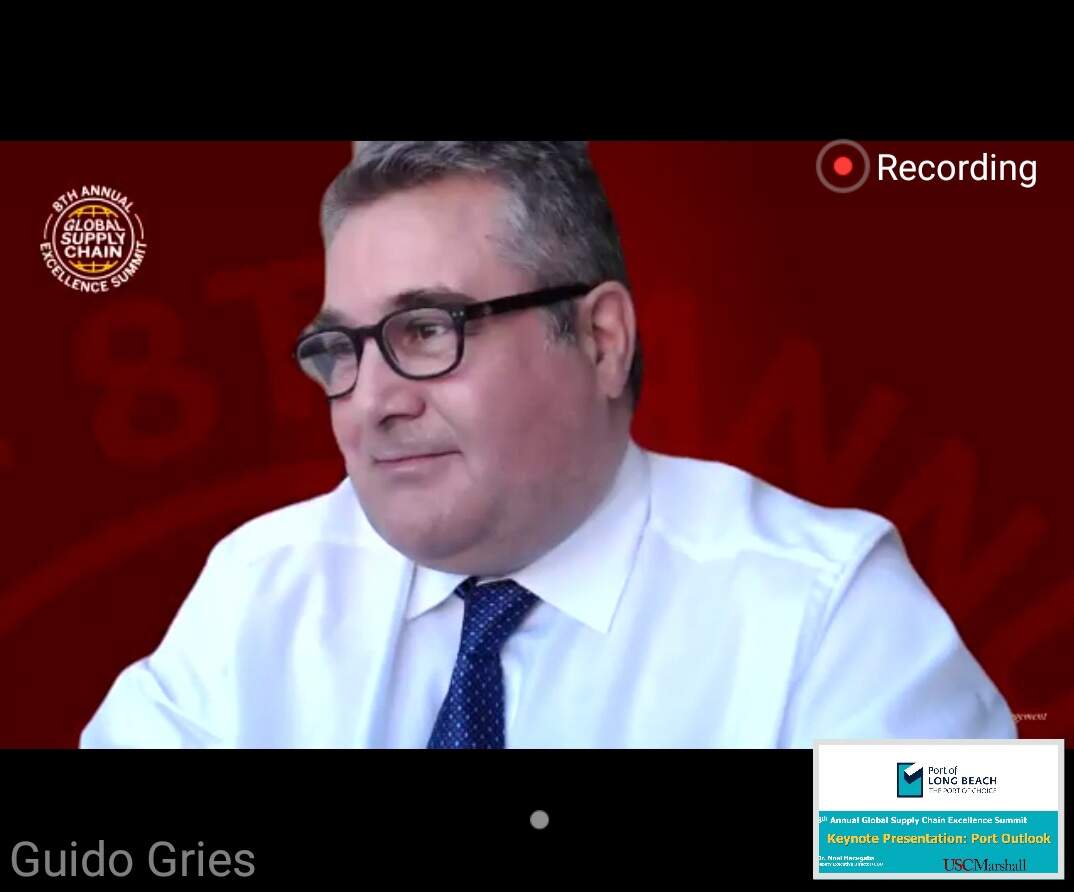 Mr. Guido Gries virtually receiving the award Mr. Guido Gries virtually receiving the award